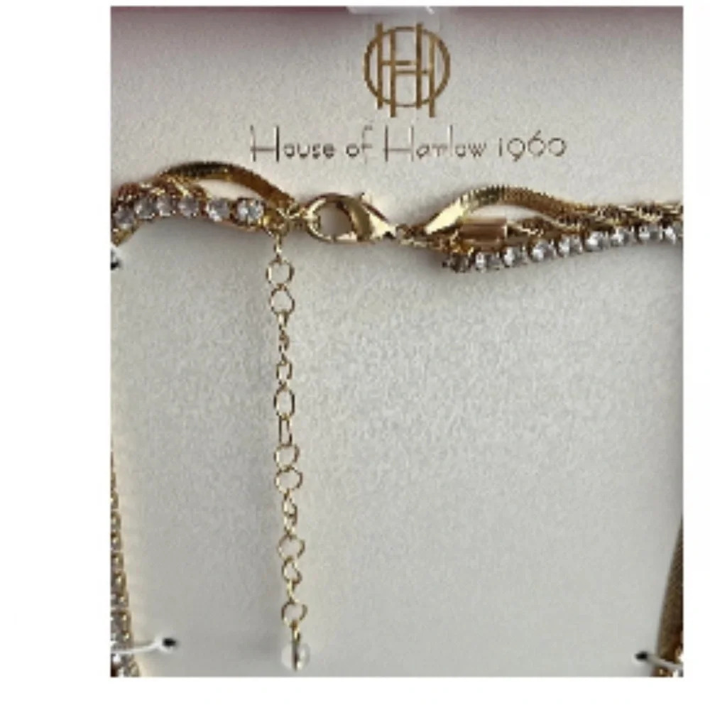 - HOUSE OF HARLOW 1960 GOLD TONE 3 IN 1 LAYERING NECKLACE 18” - Picture 14 of 16